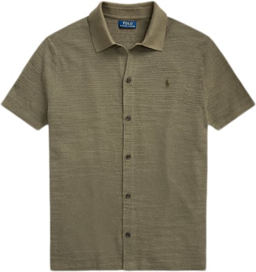 Polo Ralph Lauren 1/17 Cotton Blendssl-plo Mand Thermal Green Kortærmede Poloer Str XL - hos Magasin