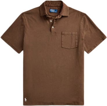 Polo Ralph Lauren Cotton Linenssl-psh Mand Chocolate Mousse Kortærmede Poloer Str M - hos Magasin