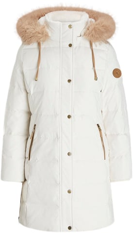 Lauren Ralph Lauren Satin Finishhrt PFR FF TRM Hd35 Kvinde Cream Overgangsjakker Str S - hos Magasin