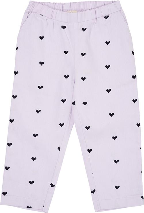 Copenhagen Colors Twill Heart Pants Kvinde Lavender/navy Bukser Str 128 - Bomuld hos Magasin