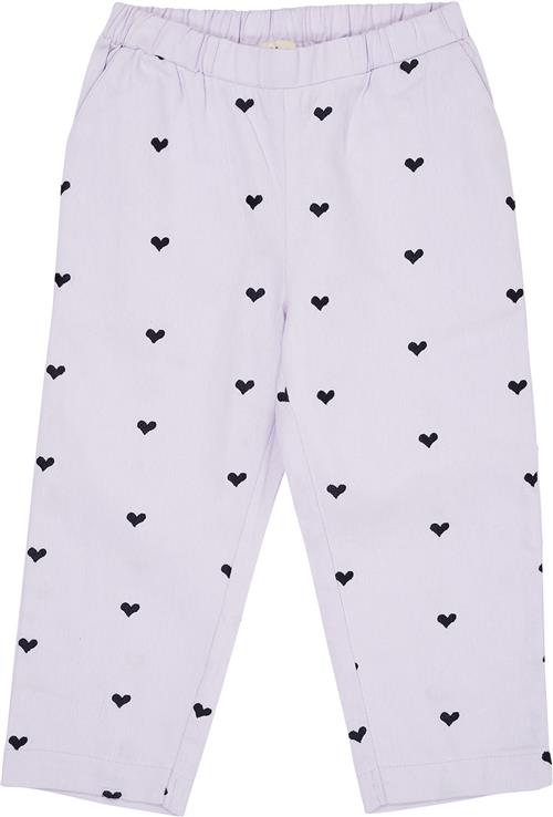 Copenhagen Colors Twill Heart Pants Kvinde Lavender/navy Bukser Str 110 - Bomuld hos Magasin