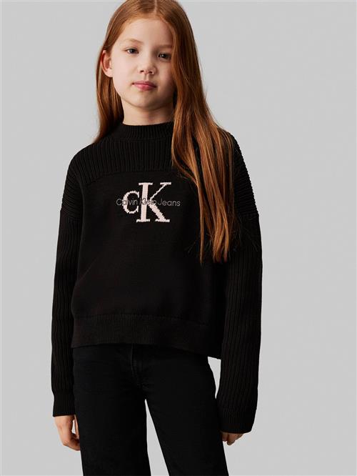 Calvin Klein Monologo Sweater Str 14 - Ck Black Sweatshirts hos Magasin