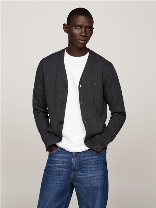 Se Tommy Hilfiger Pima ORG CTN Cashmere Cardigan Mand Dark Grey Heather Cardigans Str S Cashmere - hos Magasin ved Magasin