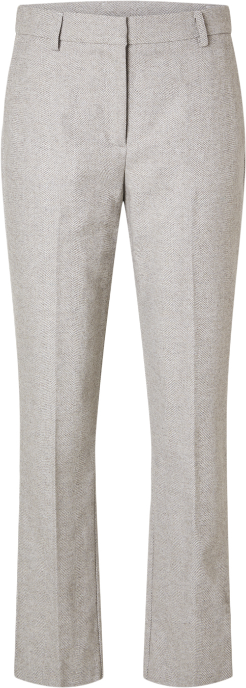 Se Selected Femme Slfvivie MW Wool Straight Pant Kvinde Sandshell/herringbone Bukser Str 38 - Polyester hos Magasin ved Magasin