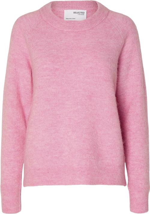 Selected Femme Slflulu LS Alpaca Blend Knit Oneck B Noos Kvinde Moonlite Mauve/melange Sweaters Str S - hos Magasin