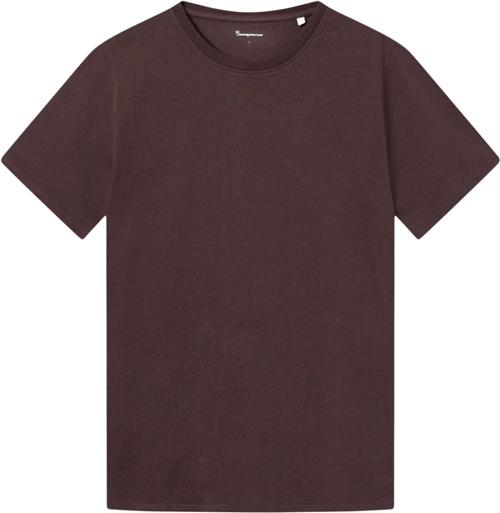 Knowledge Cotton Apparel Basic Tshirt - Gots/vegan Mand Deep Mahogany Kortærmede T-shirts Str XL - hos Magasin