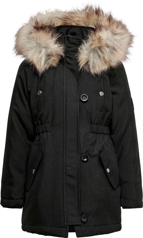 ONLY Kogiris FUR Parka OTW Noos Str 152 - Sort Vinterjakker hos Magasin