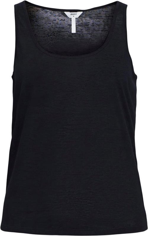 Se Object Objtessi Slub LO Strap TOP DIV Kvinde Black Tanktoppe Str L - hos Magasin ved Magasin