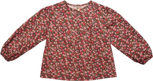 Huttelihut Blouse LS Made w Liberty Fabri Str 98 Piger - Nectar Red Bluser hos Magasin