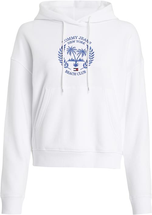 Se Tommy Hilfiger TJW BXY Prep Luxe 2 Hoodie Kvinde White Hættetrøjer Str L - hos Magasin ved Magasin