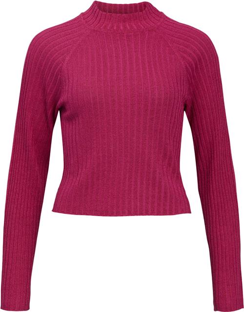 Object Objluna Lurex L/S Knit Pullover 124 Kvinde Magenta/w. Magenta Sweaters Str XL - hos Magasin