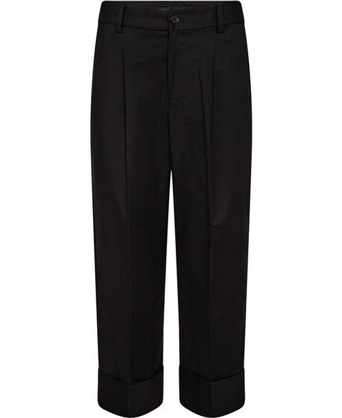 Lauren Ralph Lauren Doublefaced Stretch Cotton Ankle Pant Kvinde Sort Bukser Med Lige Ben Str 40 - Bomuld hos Magasin