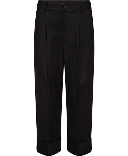 Lauren Ralph Lauren Doublefaced Stretch Cotton Ankle Pant Kvinde Sort Bukser Med Lige Ben Str 32 - Bomuld hos Magasin