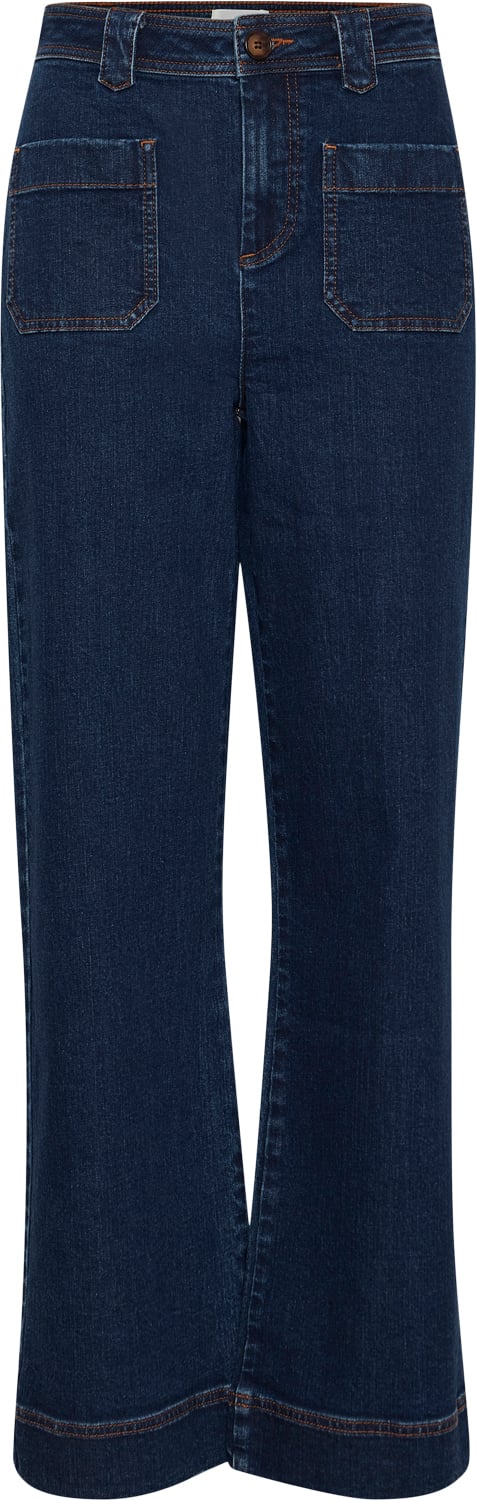 Se Atelier Rêve Ireloi PA Kvinde Dark Blue, Denim Flared Jeans Regular Fit Str 42 - hos Magasin ved Magasin