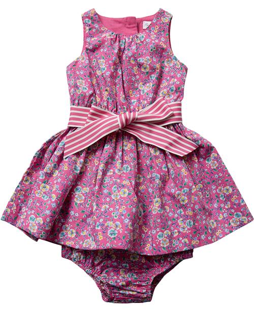 Polo Ralph Lauren Floral Cotton Poplin Dress & Bloomer Str 24 mdr / 86 cm - Lyserød Kjoler Bomuld hos Magasin