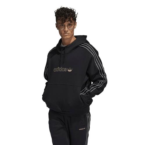 adidas Satin Paneled Hoodie Mand Sort Hoodies Str XS - Bomuld hos Magasin