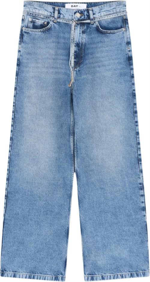 Se DAY Birger et Mikkelsen Elijah Blue Soft Denim Kvinde Light Blue Wide Jeans Str 42 Denim - hos Magasin ved Magasin