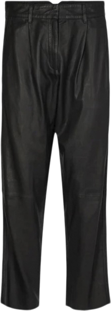 MDK Iris 100 Leather Pants Black Kvinde Black Bukser Med Lige Ben Str 32 - Læder hos Magasin