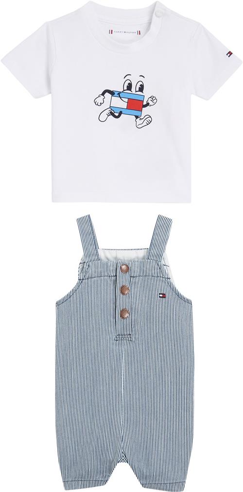 Tommy Hilfiger Baby Striped Dungaree SET Str 6 mdr / 68 cm - Denimstripe Buksedragter hos Magasin