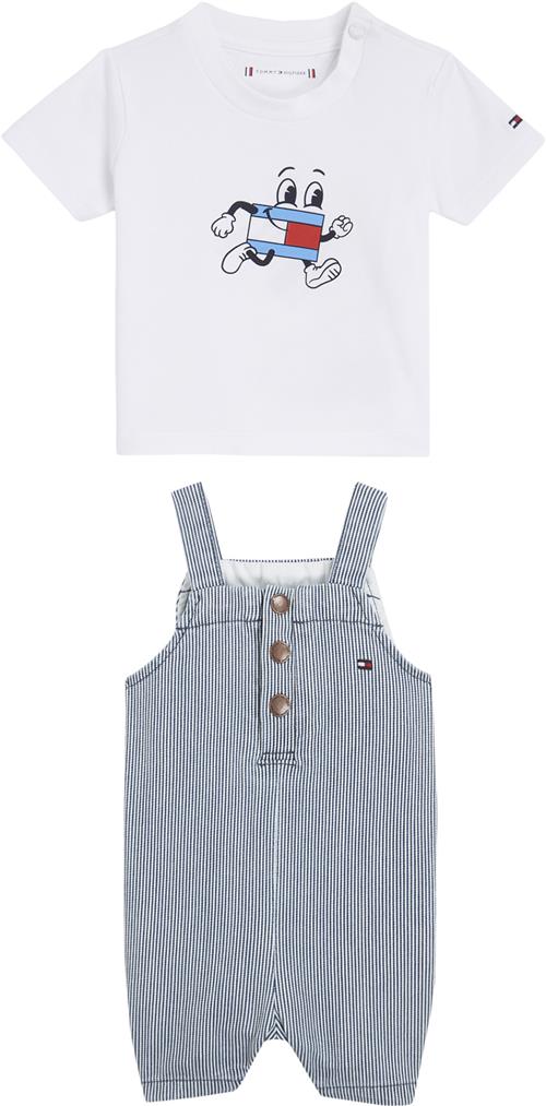 Tommy Hilfiger Baby Striped Dungaree SET Str 9 mdr / 74 cm - Denimstripe Buksedragter hos Magasin