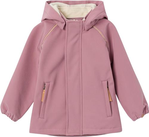 Lil' Atelier Nmflaalfa Softshell Jacket FO Solid Str 116 - Nostalgia Rose Softshell Jakker hos Magasin