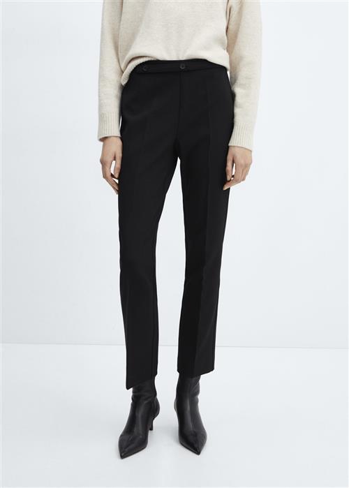 MANGO Belt Straightfit Trousers Kvinde Black Bukser Med Smalle Ben Str 32 - hos Magasin