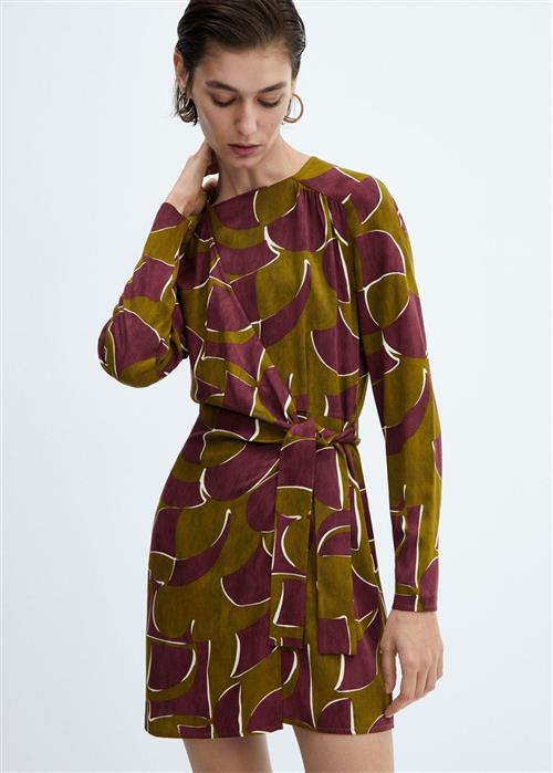 MANGO Knotted Wrap Dress Kvinde 78 Korte Kjoler Str XS - hos Magasin