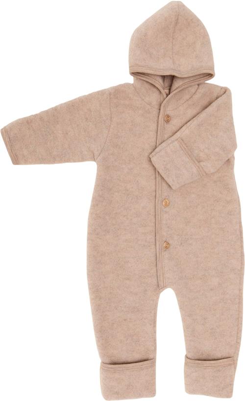 Engel Natur Hooded Overall, With Buttons, With Cuffs, IVN Best Str 50-56 - Sand Køredragter hos Magasin