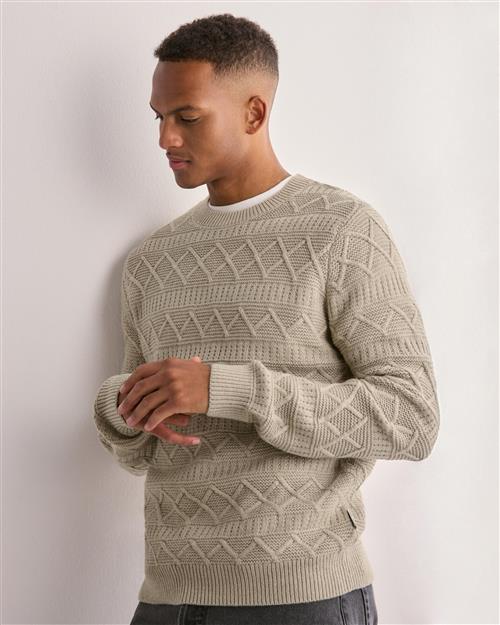 Only & Sons Onswade Reg 5 Struc Crew Neck Knit Striktrøjer Beige