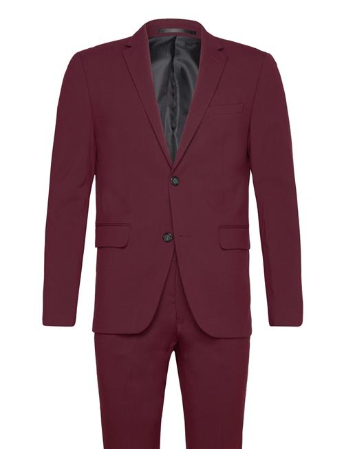 Lindbergh Plain Mens Suit - Normal Lenght Lindbergh Burgundy