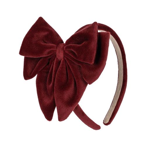 Se Konges Sløjd Velvet Bowie Hairbrace Big - Red Dahlia | Rød | 0 ved Babyshop