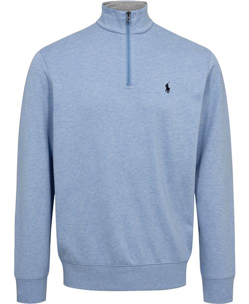 Se Polo Ralph Lauren Luxury Jersey Quarterzip Pullover Mand Isle Heather/c7978 Sweatshirts Str L - hos Magasin ved Magasin