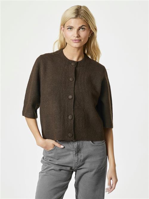 Se Neo Noir Elmira Knit Cardigan Kvinde Chocolate Brown Sweaters Str 44 - Uld hos Magasin ved Magasin