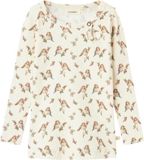 Lil' Atelier Nmfgavo ELI LS Slim TOP LIL Str 98 - Turtledove Toppe hos Magasin