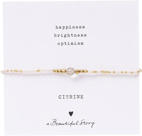 Se A Beautiful Story Iris Card Citrine Bracelet GC 16-22cm - Kædearmbånd Med Vedhæng hos Magasin ved Magasin