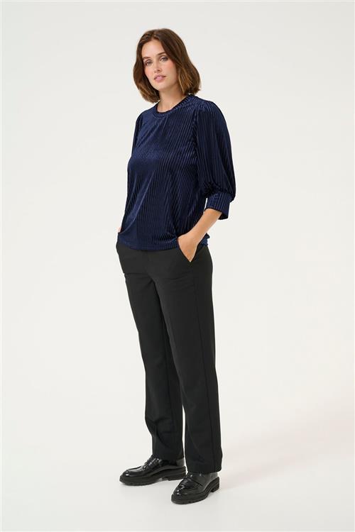 Kaffe Kacaca Blouse Kvinde Midnight Marine Cc Langærmede Bluser Str S - hos Magasin