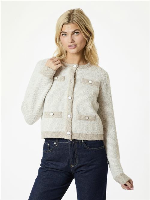 Se Neo Noir Vivia Knit Cardigan Kvinde Beige Melange Sweaters Str 40 - Uld hos Magasin ved Magasin