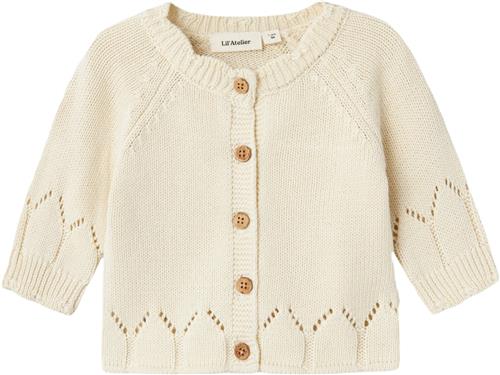 Lil' Atelier Nbframla LS Knit Card LIL Str 62 - Turtledove Strik hos Magasin