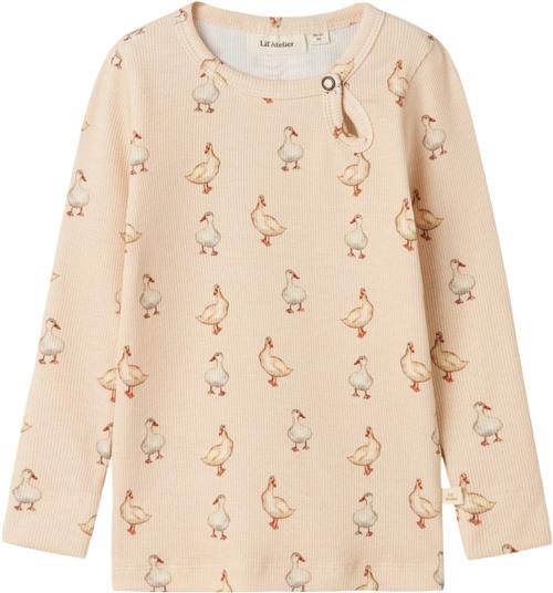 Lil' Atelier Nmfgavo ELI LS Slim TOP LIL Str 92 - Sand Dollar Toppe hos Magasin