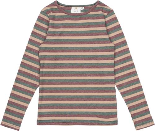 The New Tnmadeline L_S Rib Tee Str 98-104 cm/3-4 år - Multi Stripe Langærmede T-shirts hos Magasin