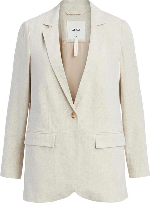 Se Object Objsanne Sigrid LS Blazer A VIP 23 Kvinde Sandshell Blazere Str 38 - hos Magasin ved Magasin