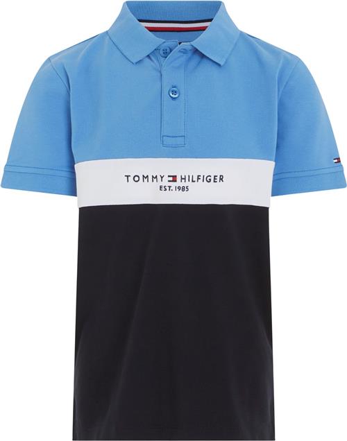 Tommy Hilfiger Established Clrblock Polo S/S Str 8 år / 128 cm - Blue Spell/desert Sky Poloer hos Magasin