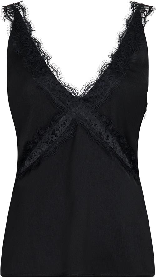 Neo Noir Vixen Lace Top Kvinde Black Tanktoppe Str 42 - hos Magasin