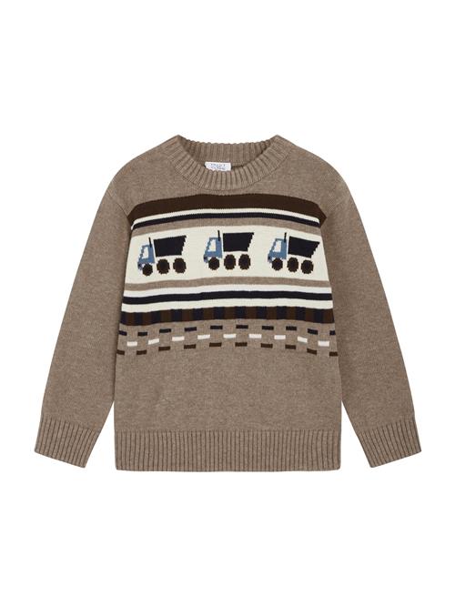 Hust & Claire Pullover  mørkebeige / røgblå / sort / hvid