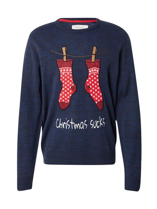 Se BLEND Pullover 'Christmas'  navy / rød / hvid ved About You