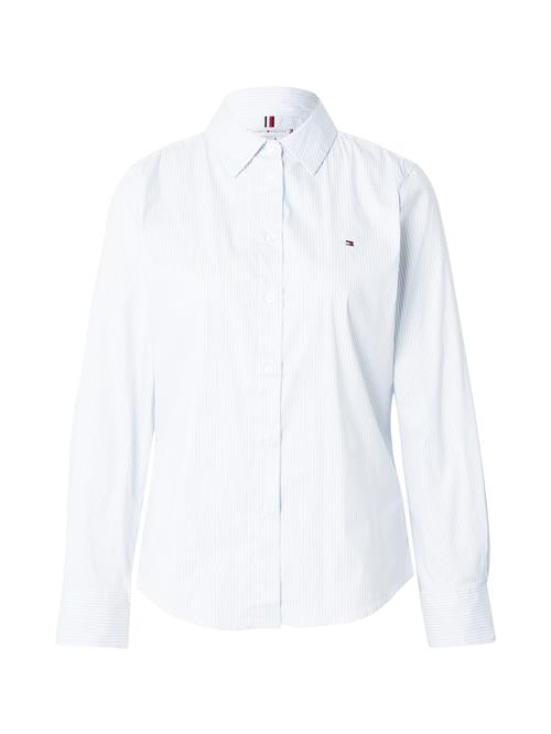 Se TOMMY HILFIGER Bluse 'Ess'  lyseblå / hvid ved About You