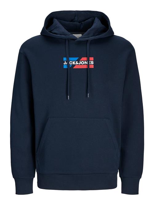 Se JACK & JONES Sweatshirt 'JJECORP'  blå / navy / rød / hvid ved About You