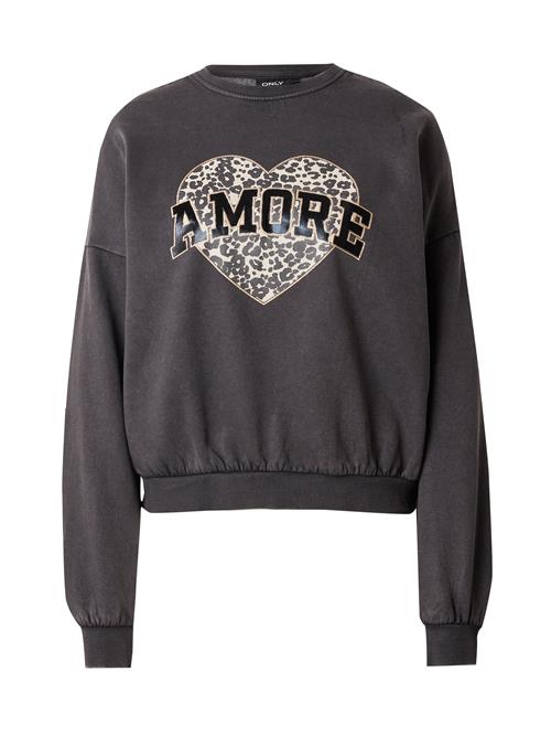 Se ONLY Sweatshirt  beige / mørkegrå / sort ved About You