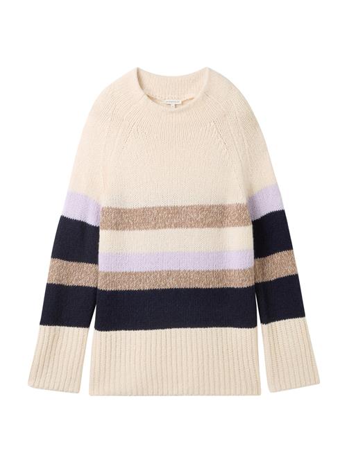 TOM TAILOR Pullover  creme / camel / navy / lilla