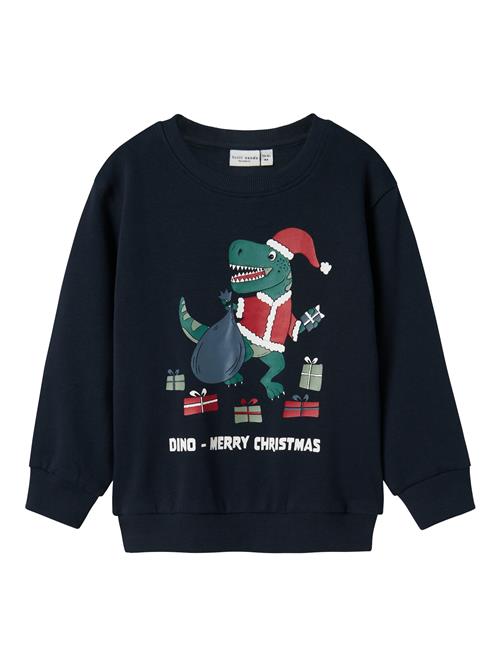 NAME IT Sweatshirt 'NMMVISMAS'  natblå / mørkegrøn / rød / offwhite